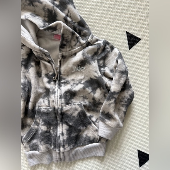 Juicy Couture|Baby girl gray tie dye full zip sweater hoodie,Bling rhinestone• - Picture 3 of 6